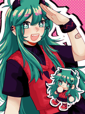 rendered half body & chibi